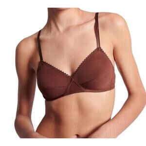 Araks 100% Cotton Bralette Brown NWOT